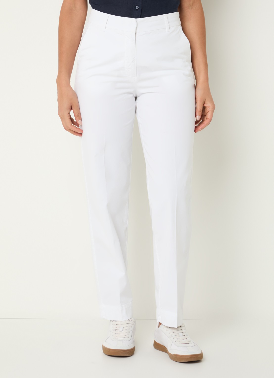 River Woods High waist straight fit chino met steekzakken  - detail 2 wit