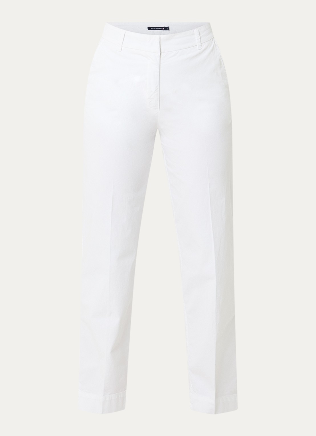 River Woods High waist straight fit chino met steekzakken  - voorkant 3 wit