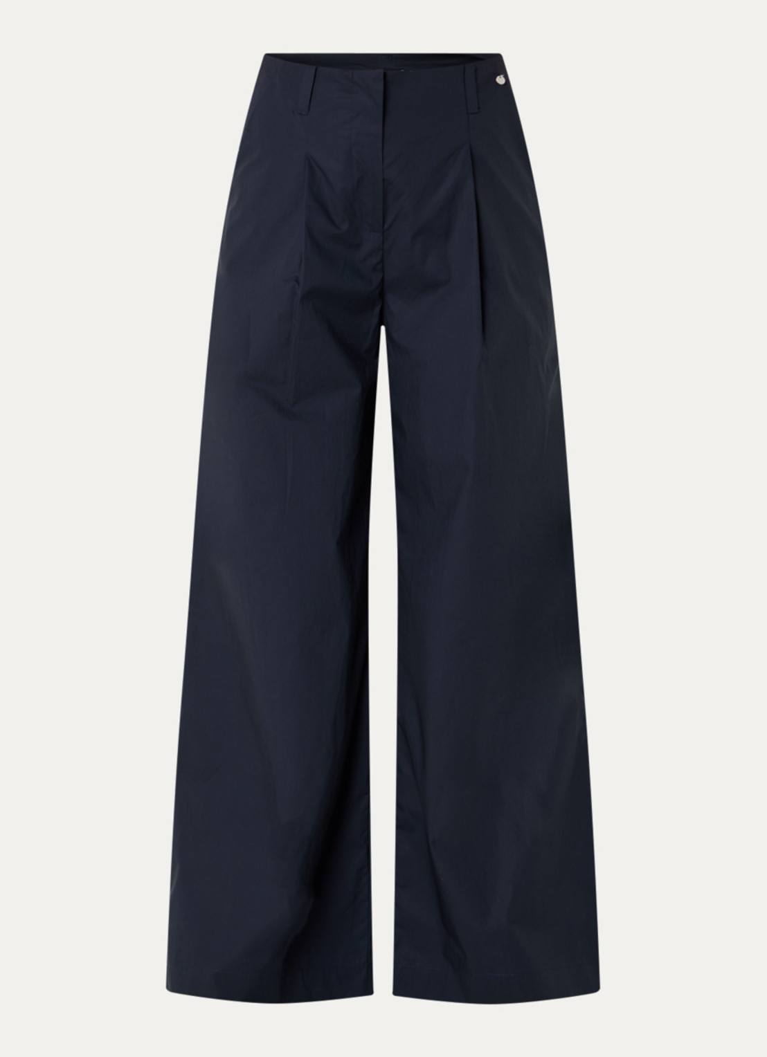 River Woods High waist straight leg pantalon met steekzakken - voorkant donkerblauw