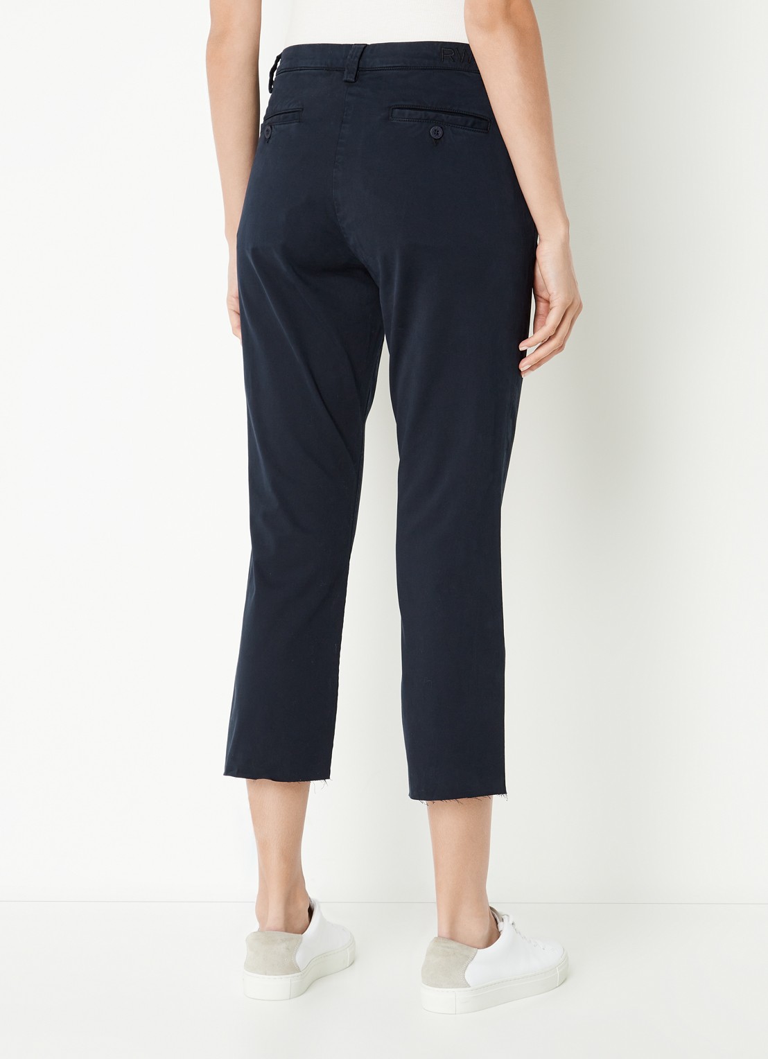River Woods High waist tapered fit cropped chino met steekzakken - achterkant 3 blauw