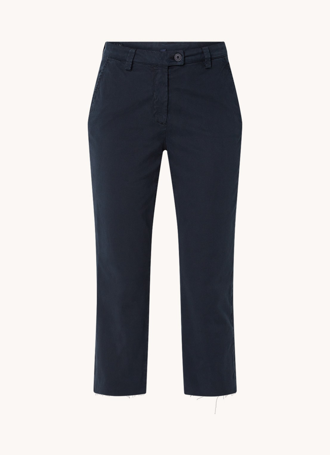 River Woods High waist tapered fit cropped chino met steekzakken - voorkant blauw