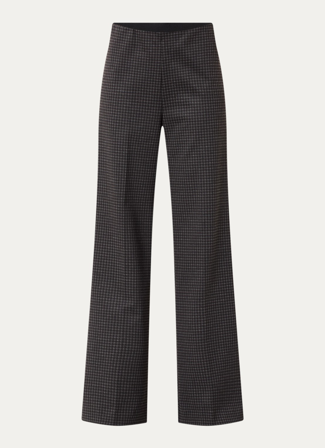 River Woods High waist wide fit pantalon met pied-de-poule dessin - voorkant 2 donkerblauw