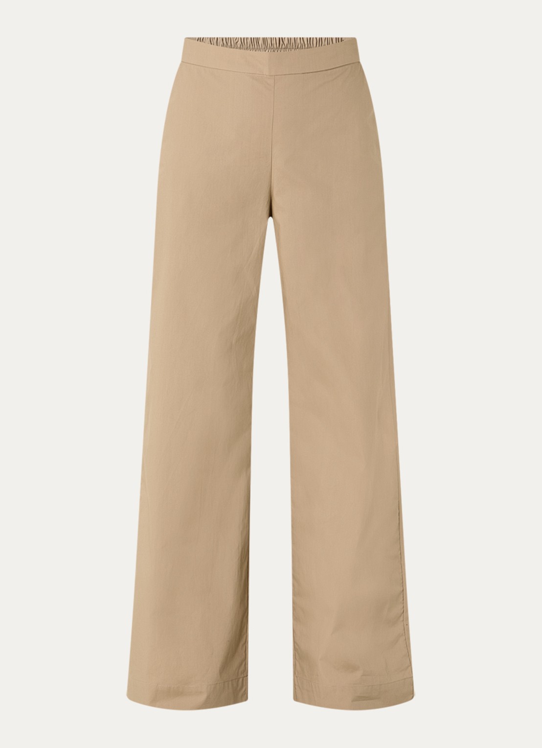 River Woods High waist wide fit pantalon met steekzakken - voorkant camel