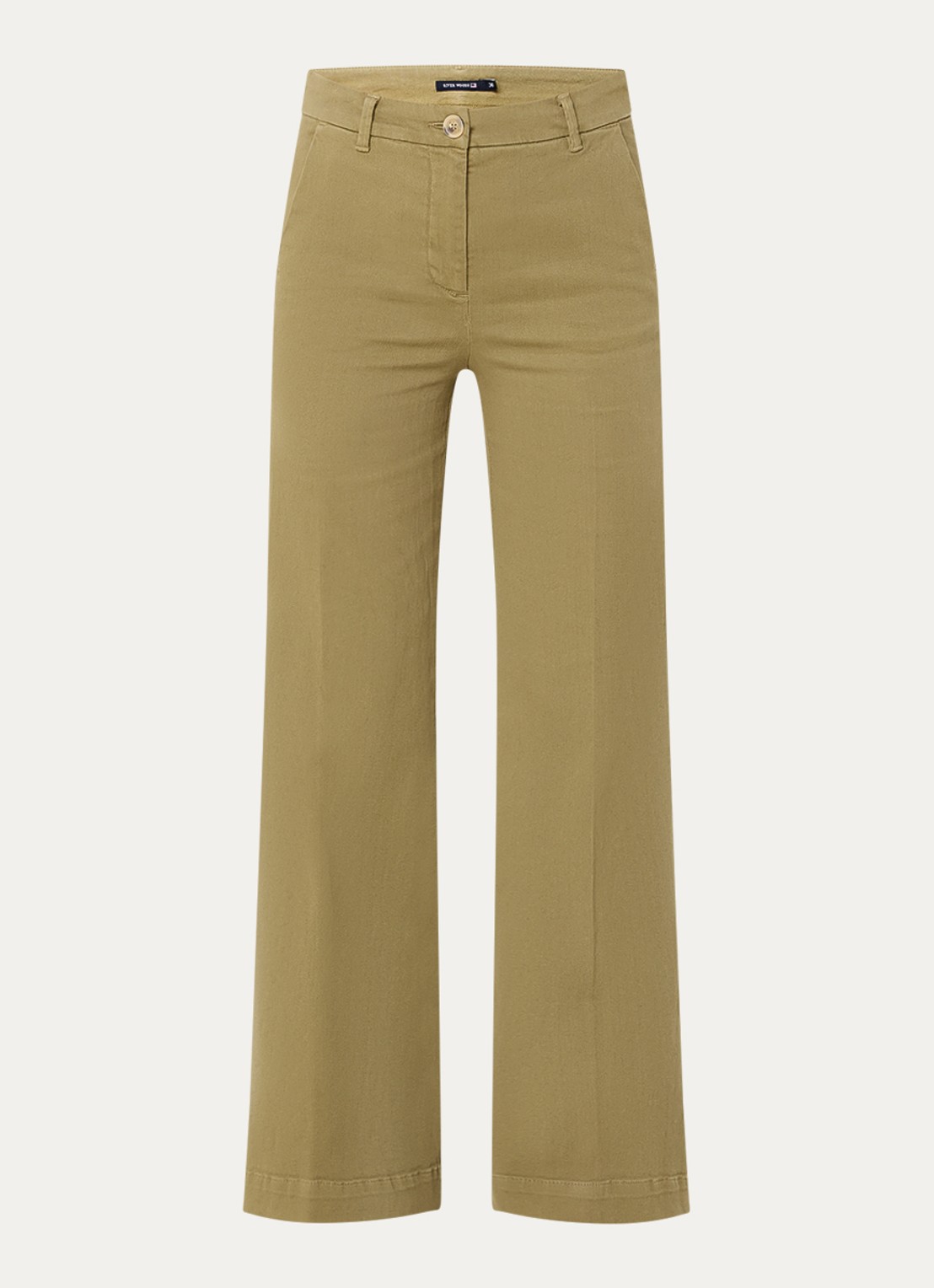 River Woods High waist wide leg broek met steekzakken - voorkant 2 olijfgroen