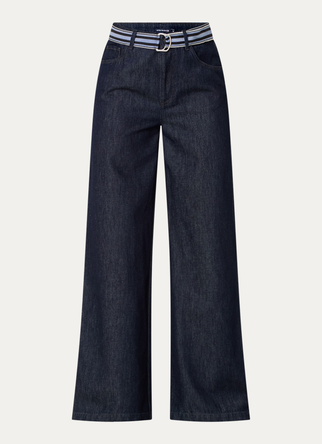 River Woods High waist wide leg jeans met donkere wassing - voorkant indigo