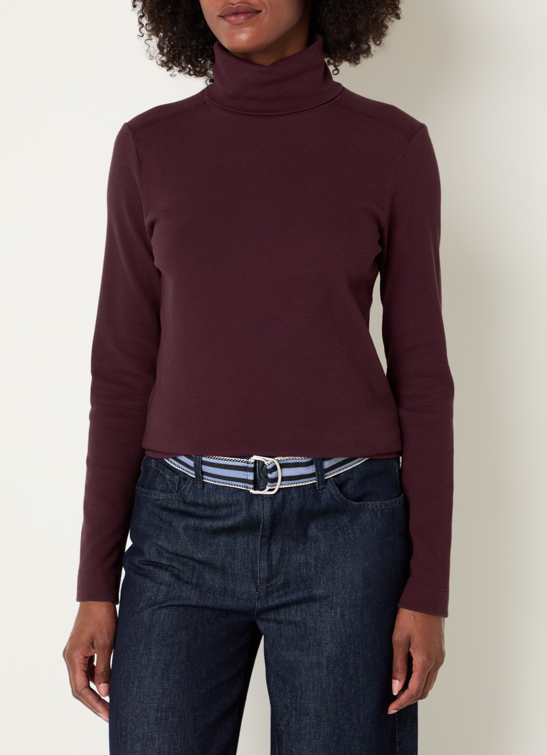River Woods Longsleeve met col - detail 4 bordeauxrood