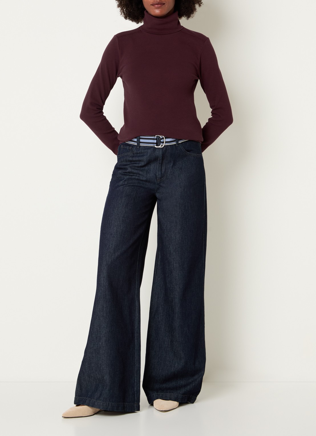 River Woods Longsleeve met col - voorkant 3 bordeauxrood