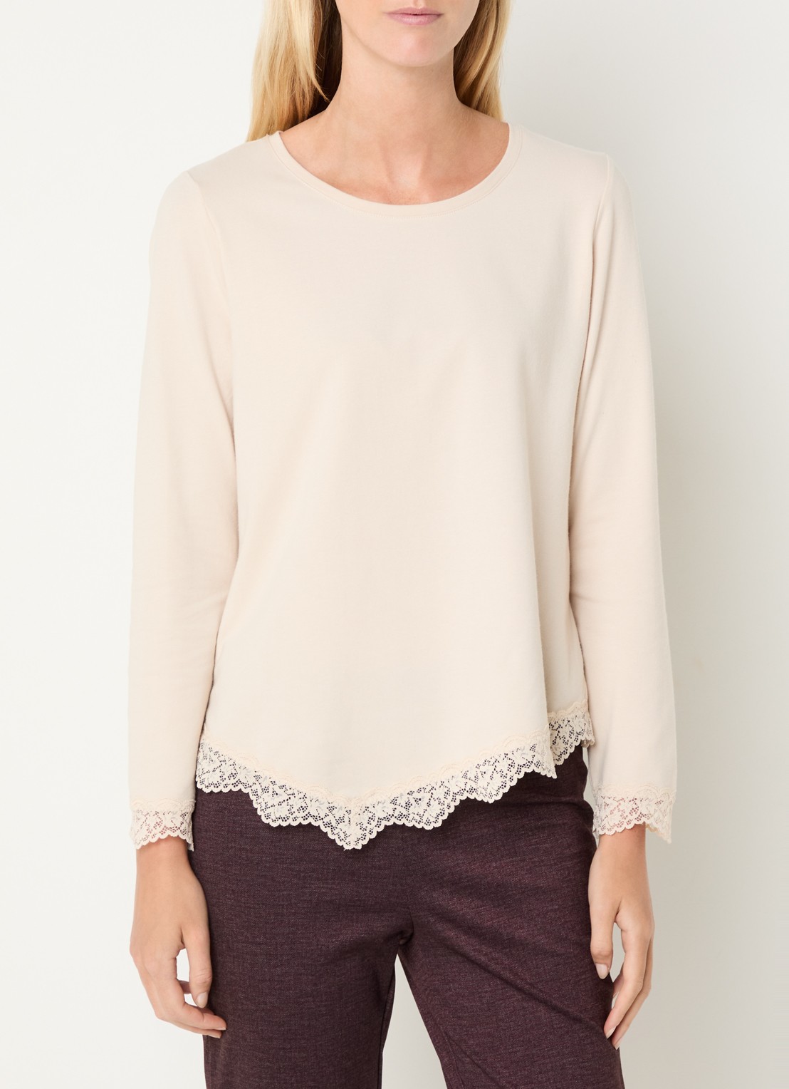 River Woods Longsleeve met details van kant - detail donkerkhaki
