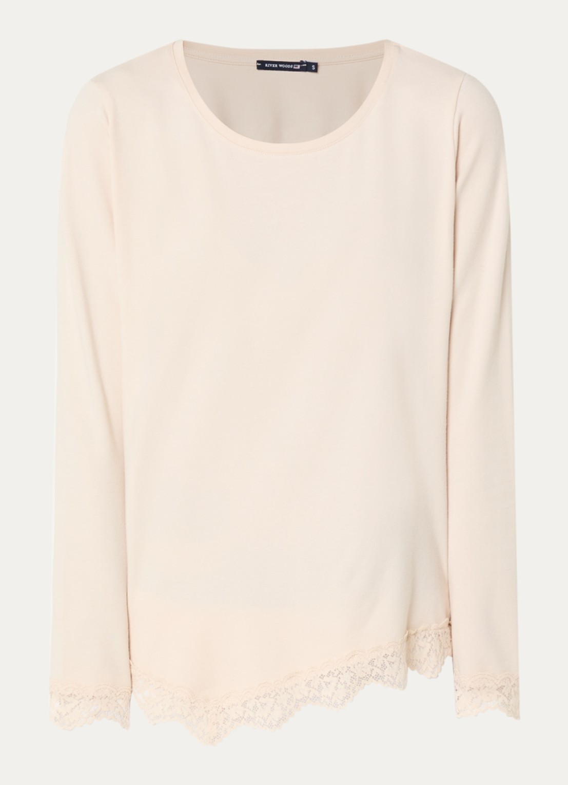 River Woods Longsleeve met details van kant - voorkant 2 donkerkhaki