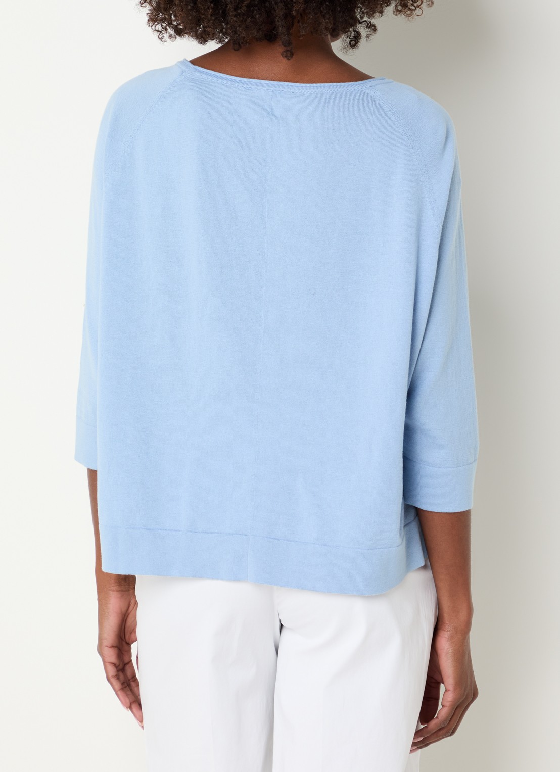 River Woods Longsleeve met ronde hals - achterkant staalblauw