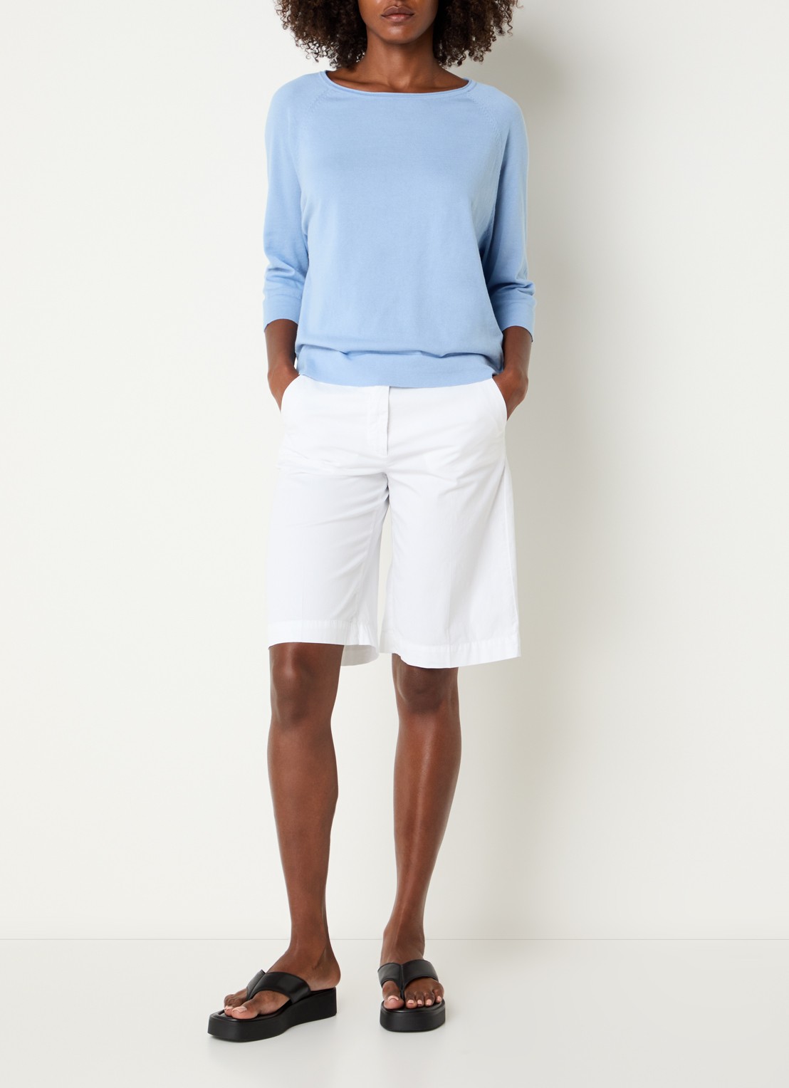 River Woods Longsleeve met ronde hals - voorkant 3 staalblauw