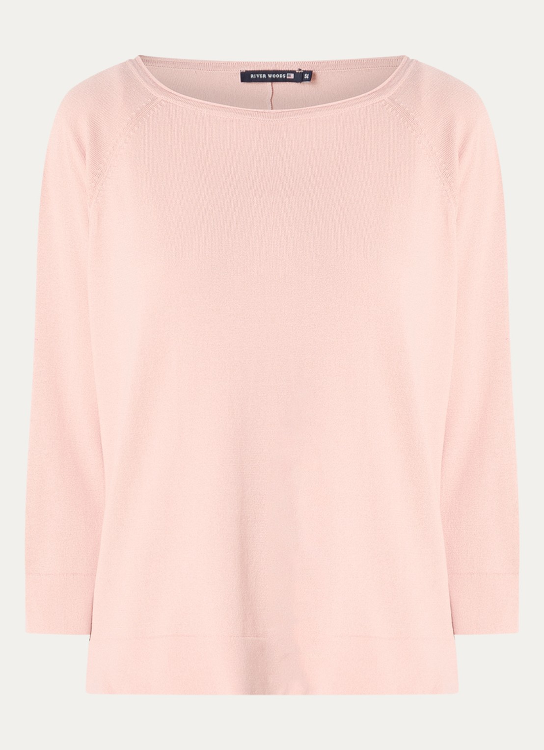 River Woods Longsleeve met ronde hals - voorkant zalmroze