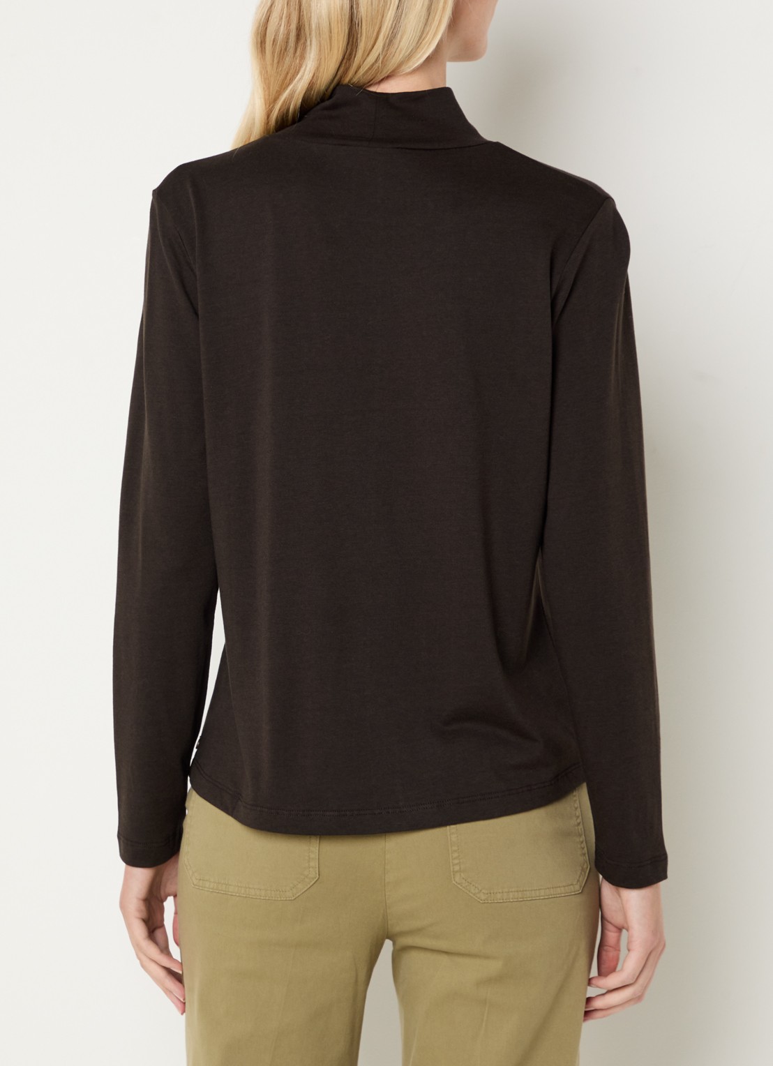 River Woods Longsleeve met sjaalkraag - achterkant 2 donkerbruin