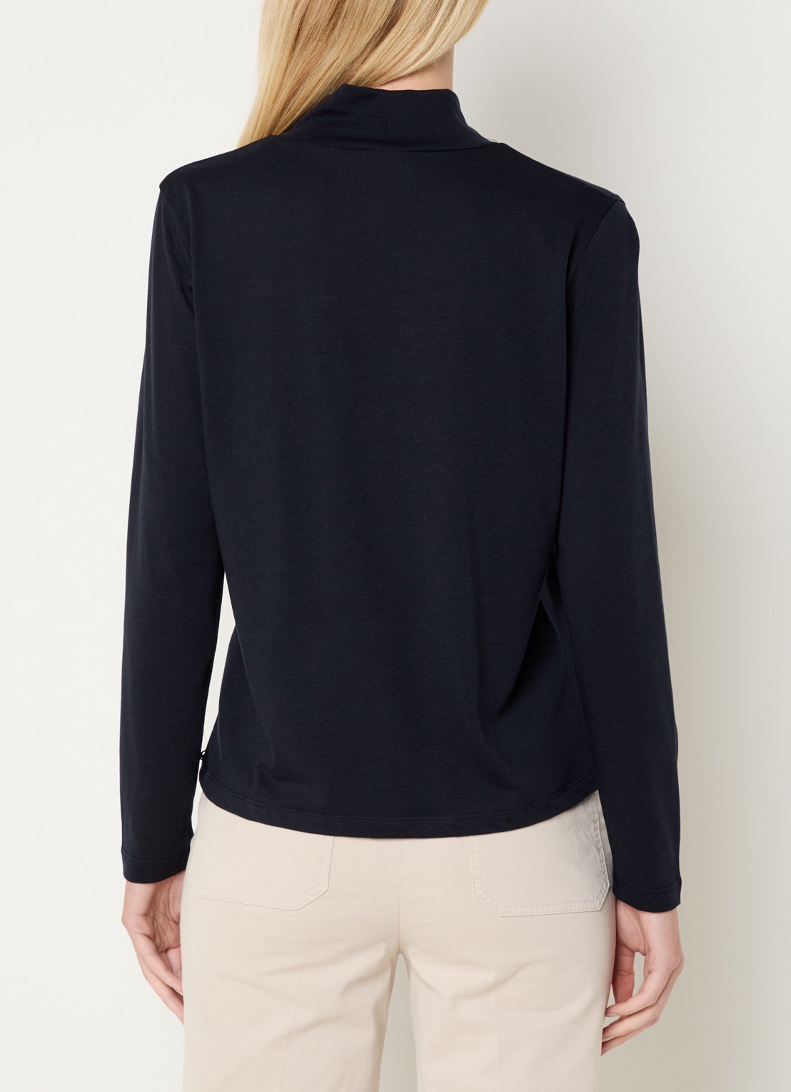 River Woods Longsleeve met sjaalkraag - achterkant 4 donkerblauw