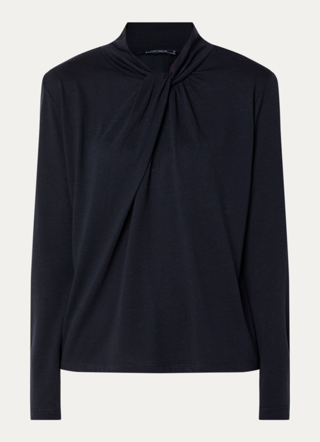 River Woods Longsleeve met sjaalkraag - voorkant 2 donkerblauw