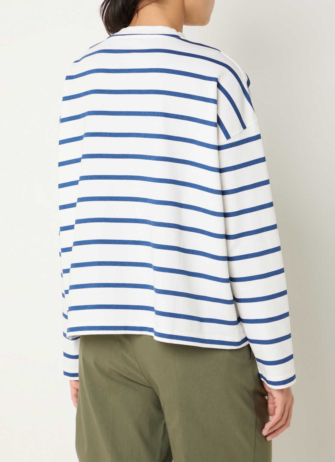 River Woods Longsleeve met streepprint - achterkant indigo