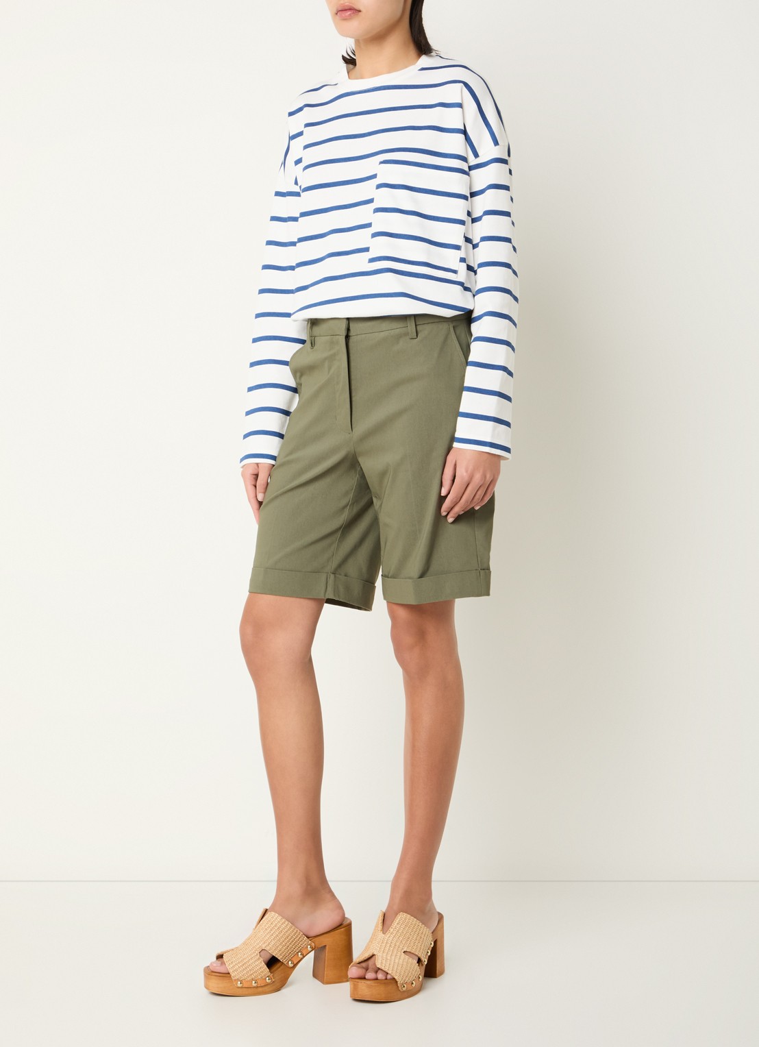 River Woods Longsleeve met streepprint - voorkant 4 indigo