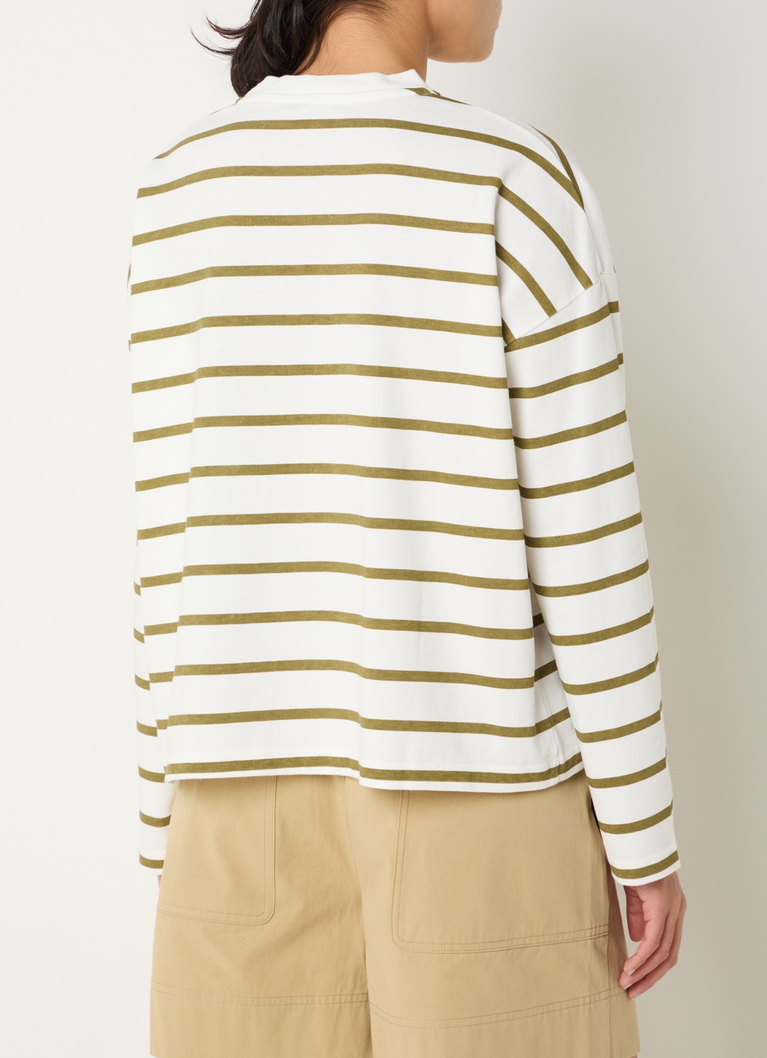 River Woods Longsleeve met streepprint - achterkant mosgroen