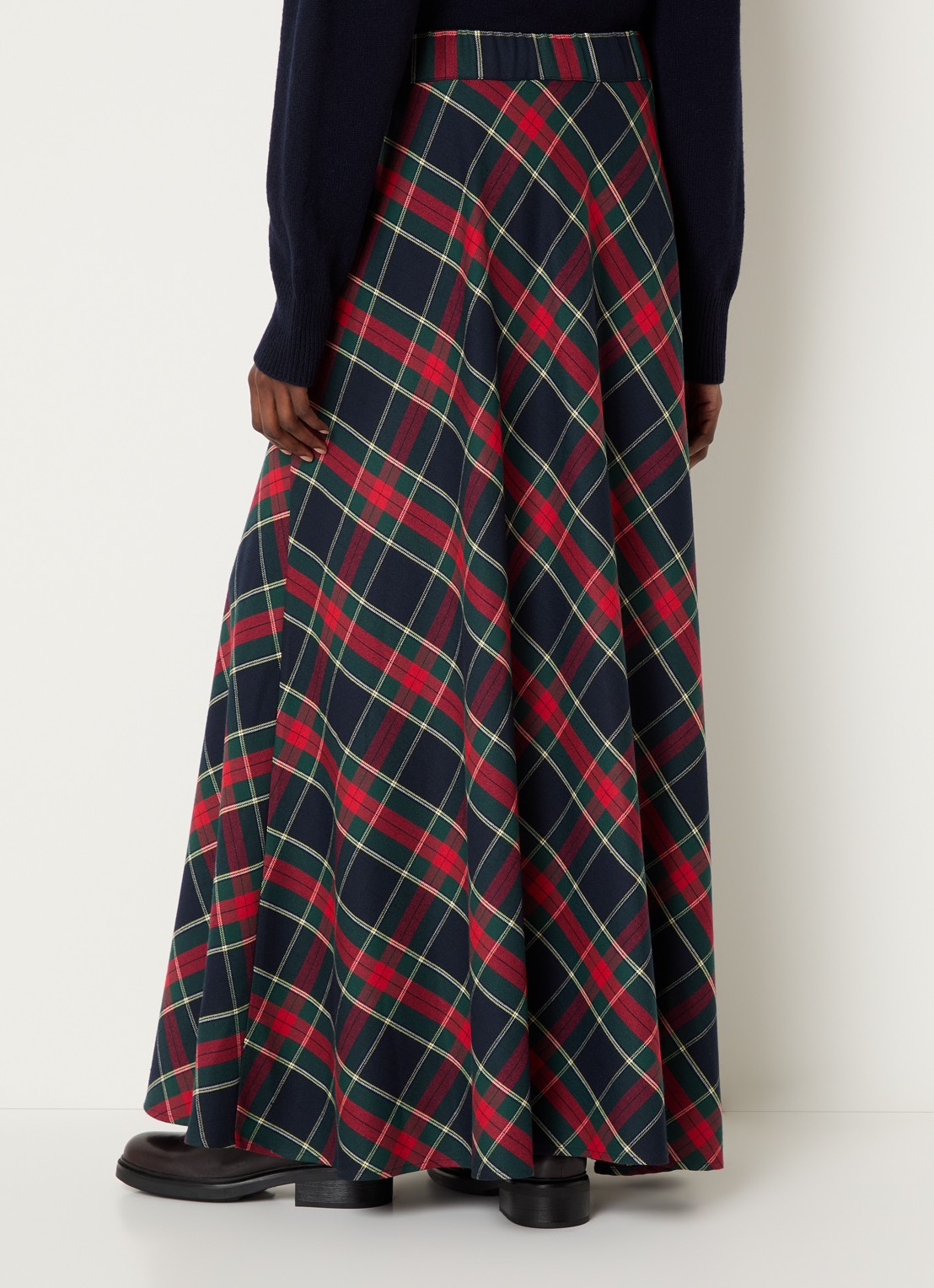 River Woods Maxi rok met ruitdessin - achterkant 4 rood