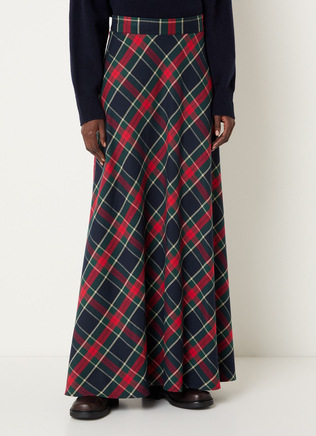 River Woods Maxi rok met ruitdessin - detail rood