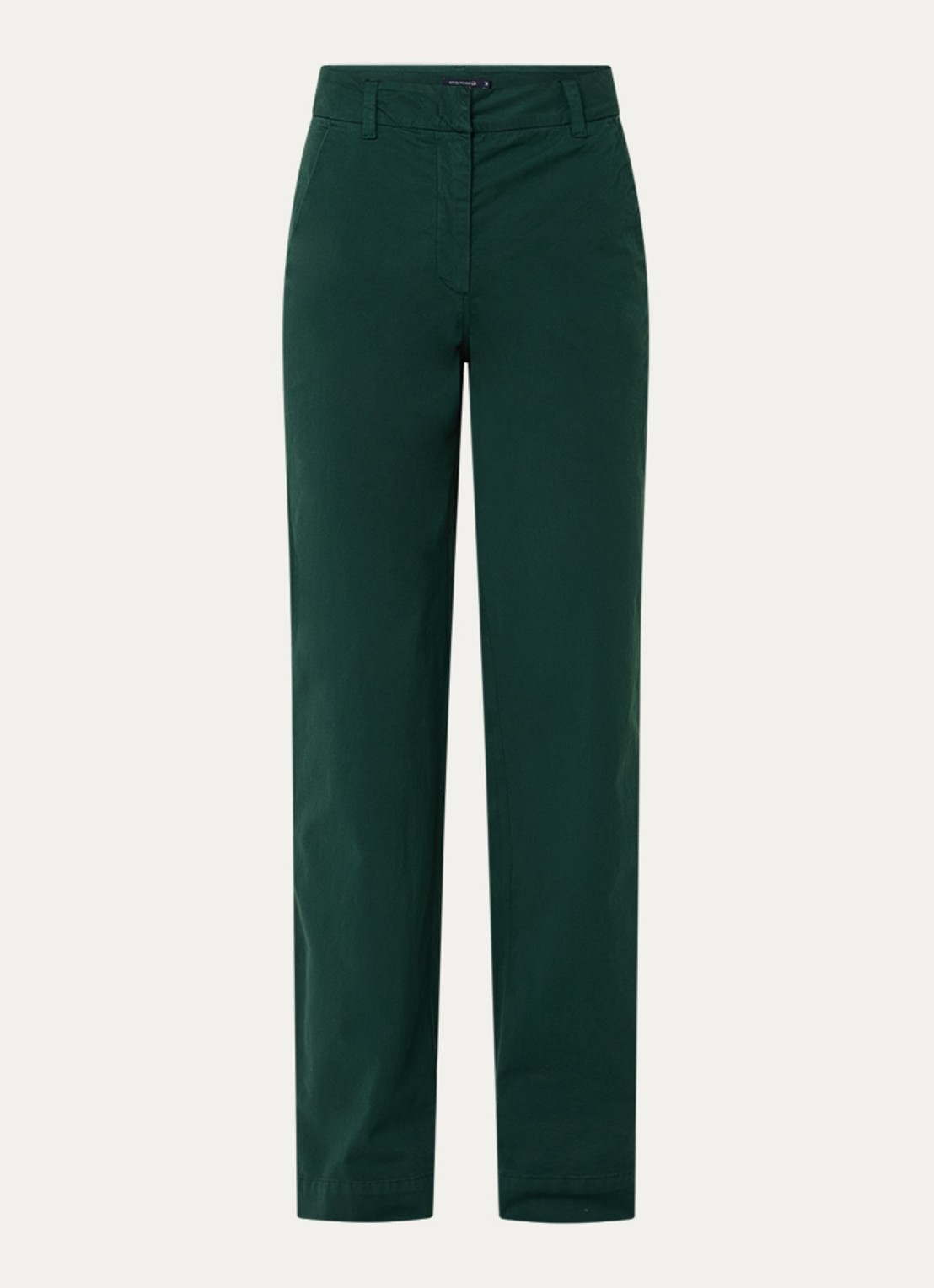 River Woods Mid waist straight fit chino met steekzakken  - voorkant 2 donkergroen