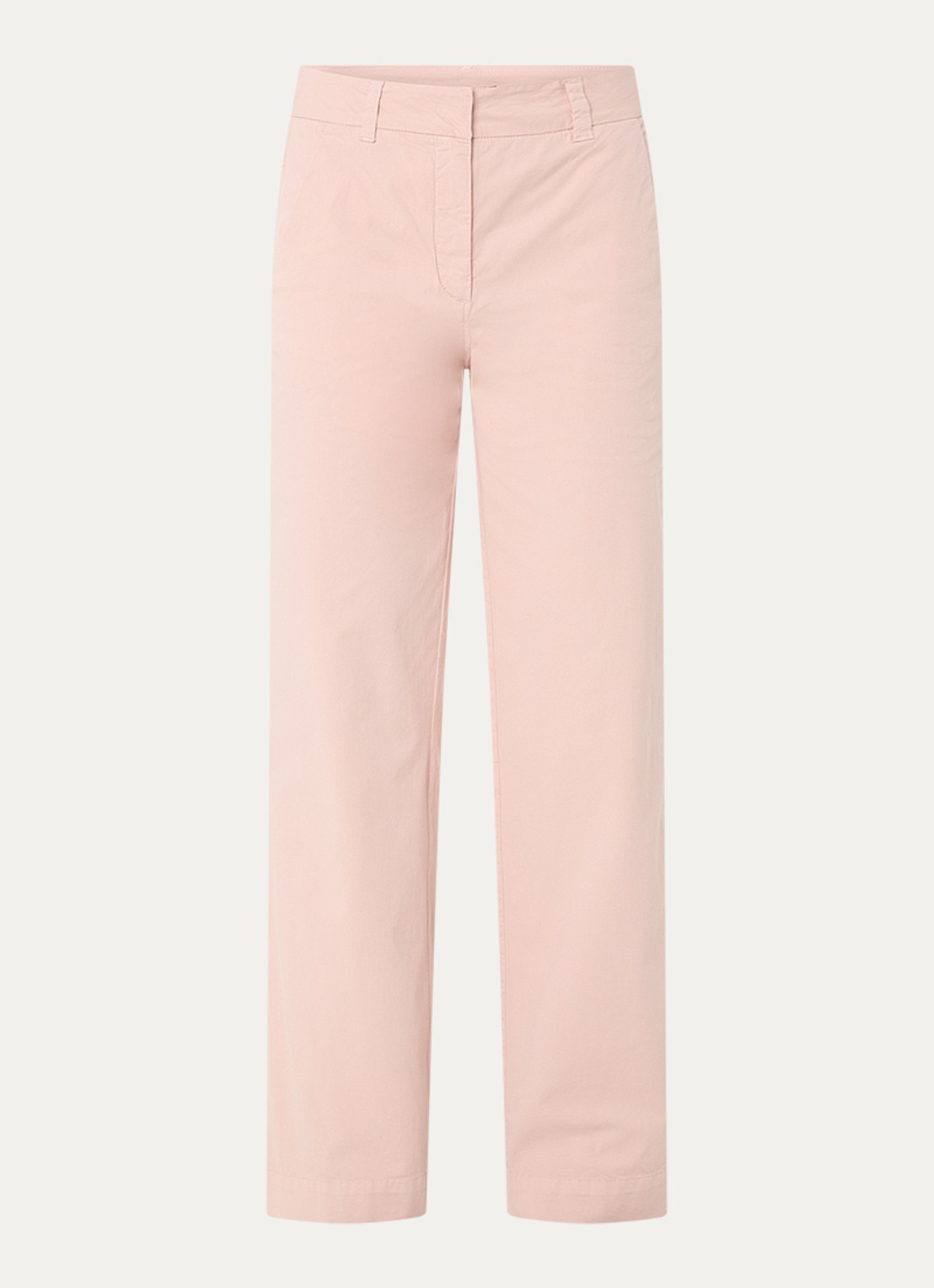 River Woods Mid waist straight fit chino met steekzakken  - voorkant 2 lichtroze