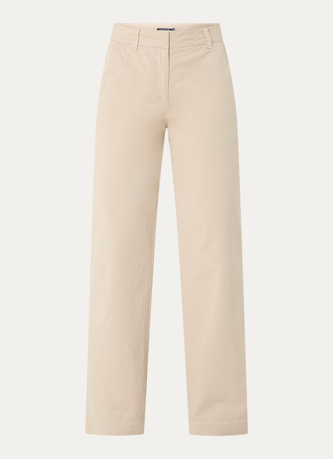 River Woods Mid waist straight fit chino met steekzakken  - voorkant 2 zand