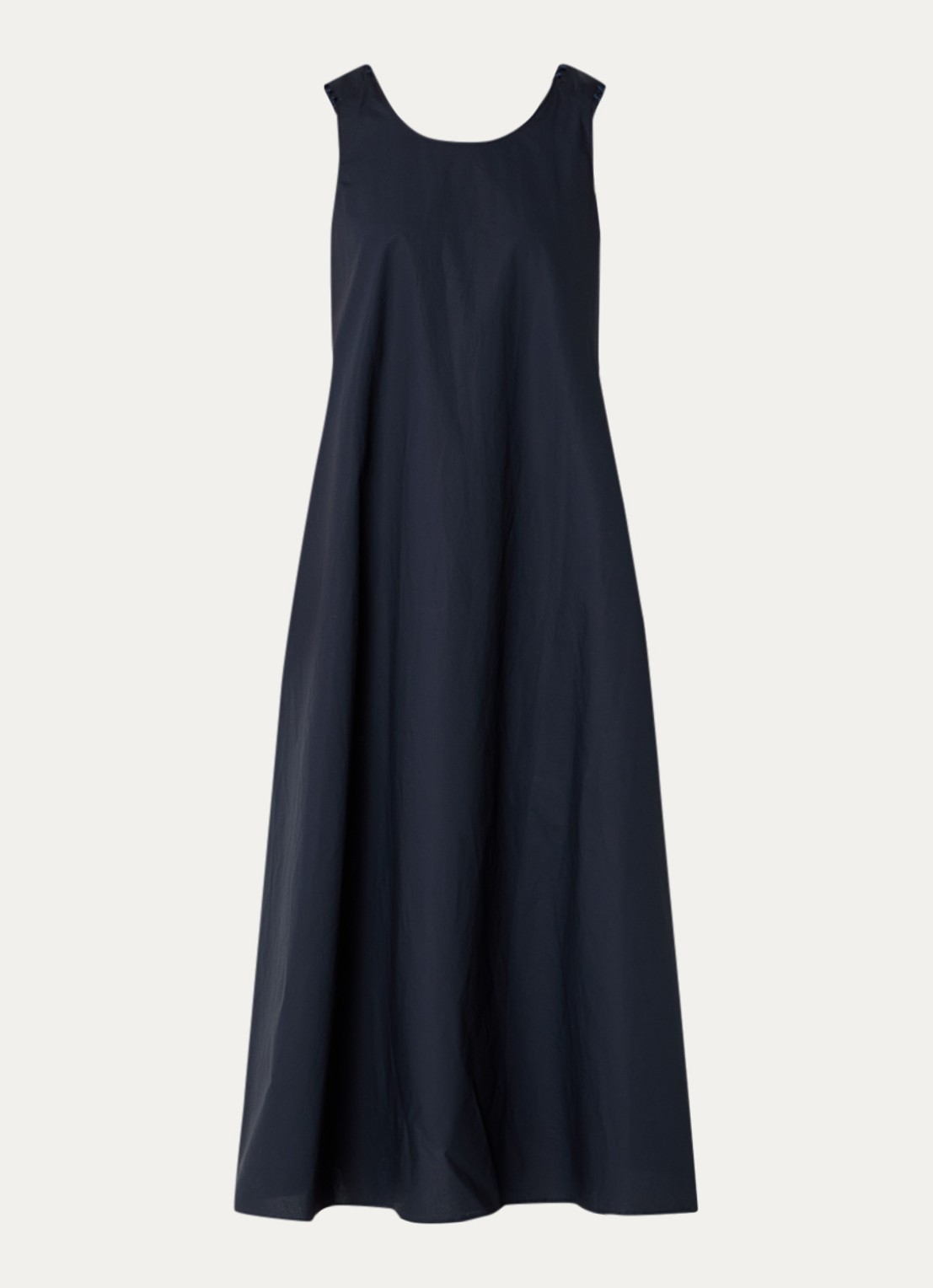 River Woods Midi A-lijn jurk met ronde hals - voorkant 3 donkerblauw