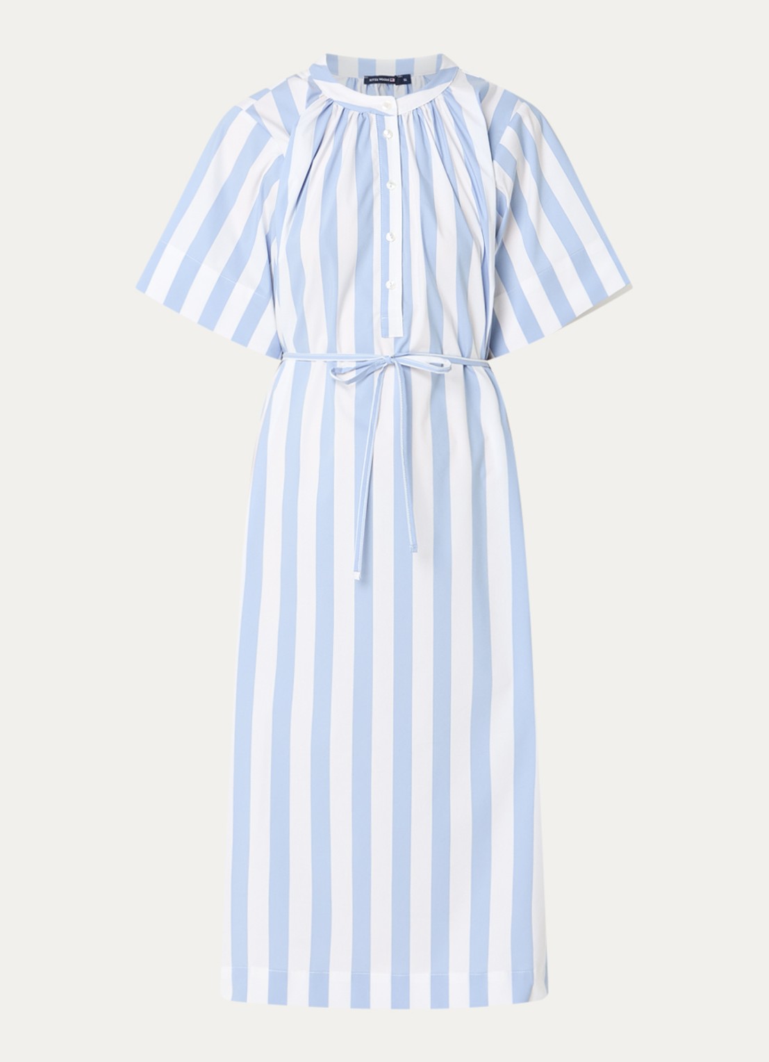 River Woods Midi jurk met streepprint - voorkant 2 blauwgrijs