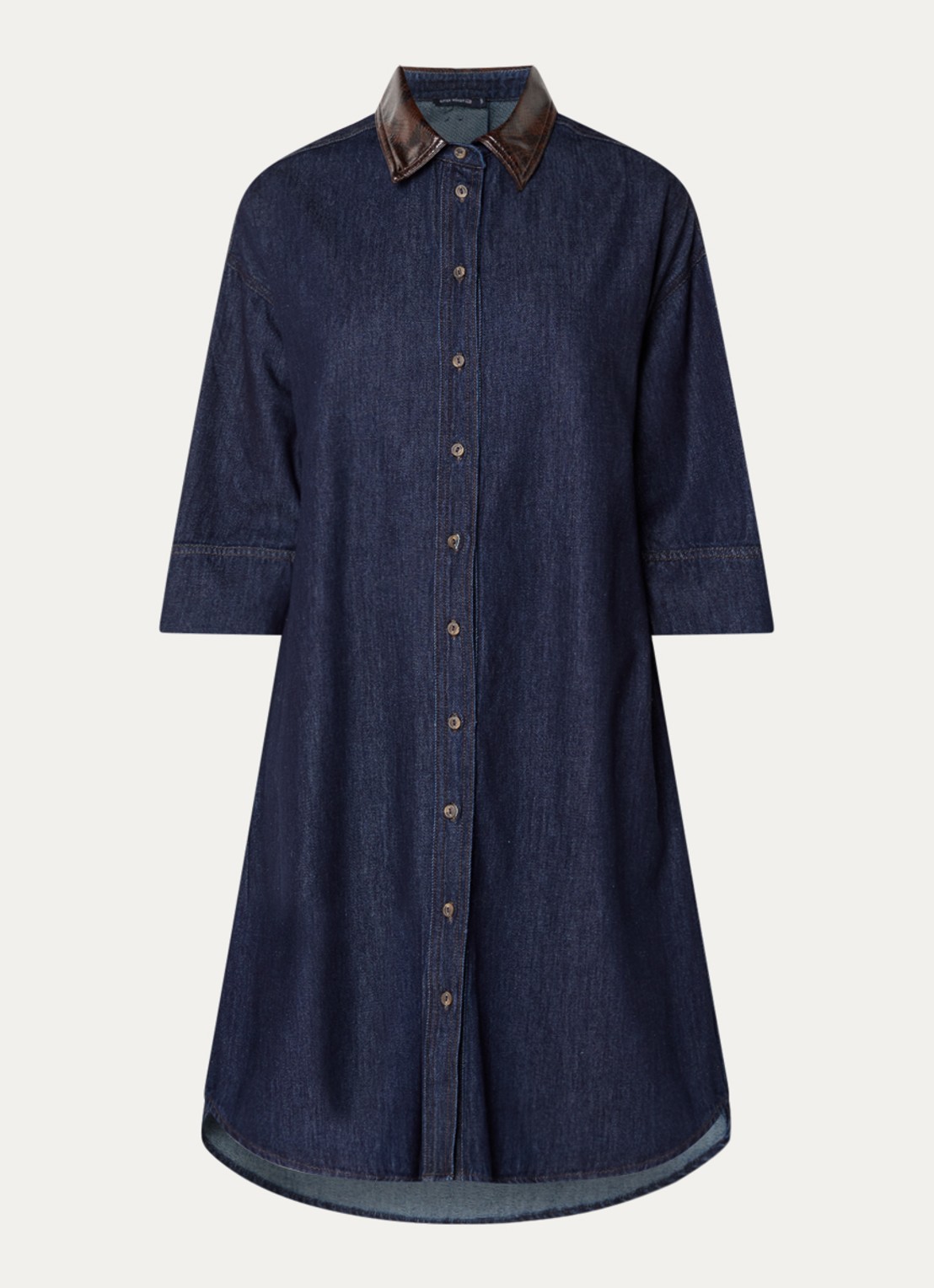 River Woods Midi jurk van denim - voorkant 3 indigo