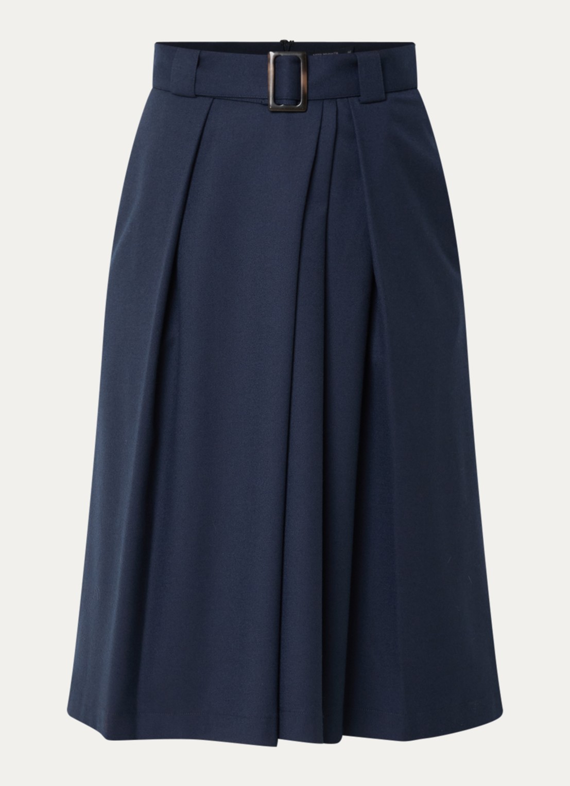 River Woods Midi plooirok met ceintuur en steekzakken - voorkant 3 donkerblauw