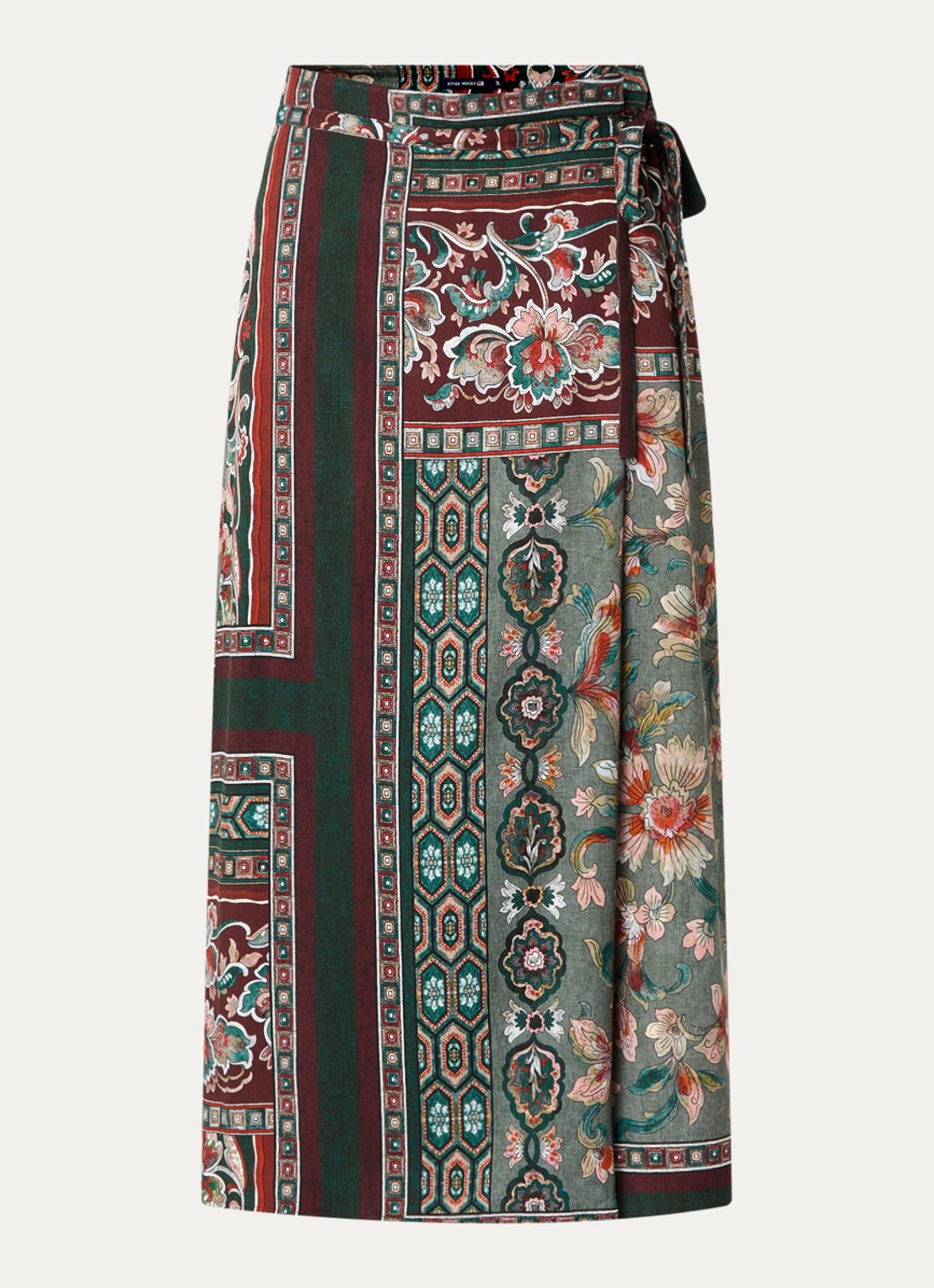 River Woods Midi rok met bloemenprint - voorkant 2 donkergroen