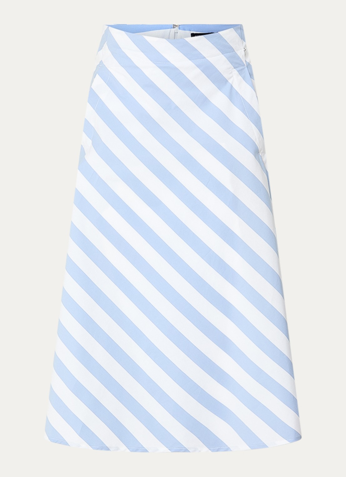 River Woods Midi rok met streepprint - voorkant 2 lichtblauw