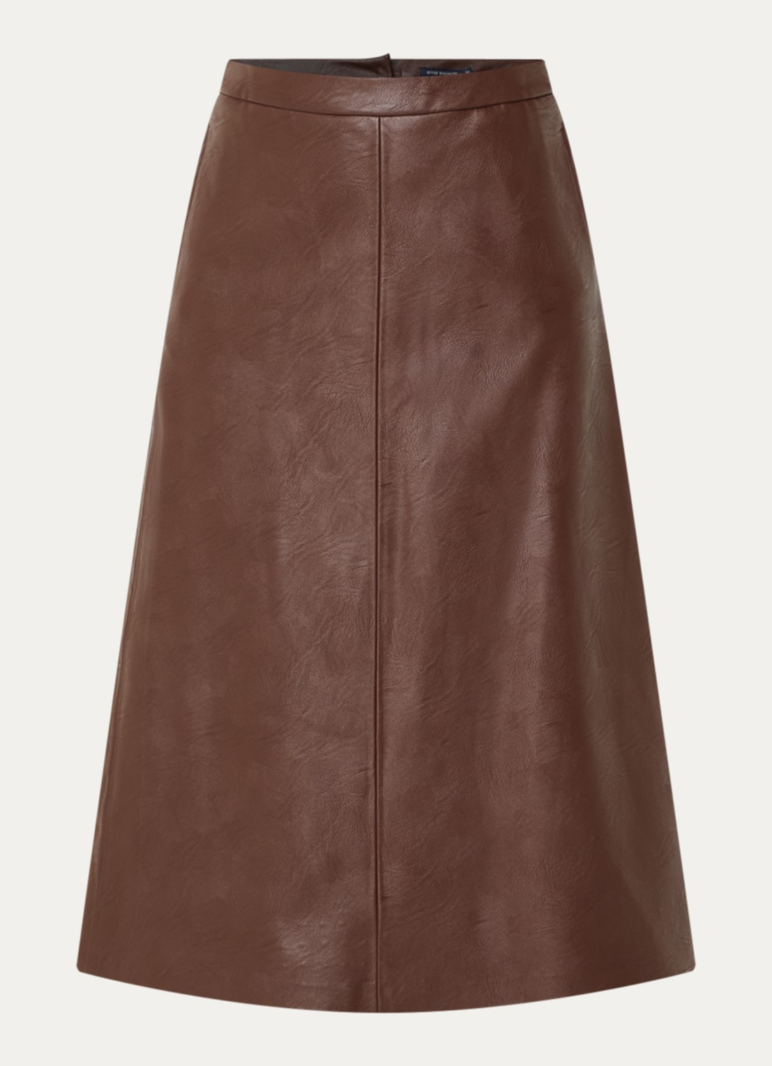 River Woods Midi rok van imitatieleer met steekzakken - voorkant 2 bruin