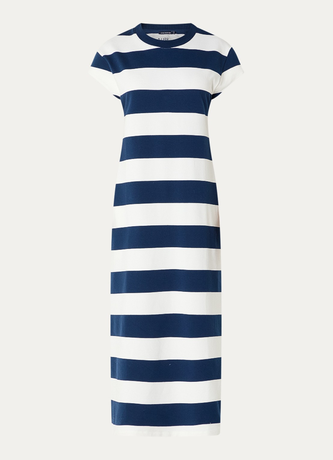 River Woods Midi T-shirt jurk met streepprint - voorkant rood