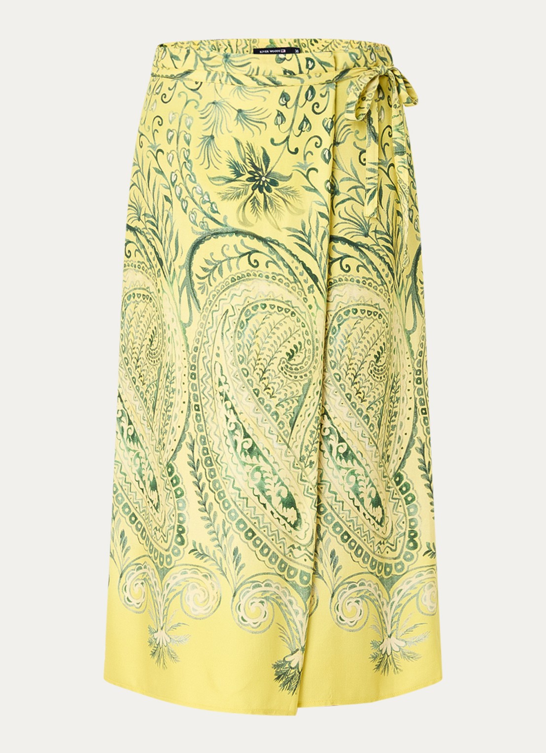 River Woods Midi wikkelrok met print - voorkant 2 geel