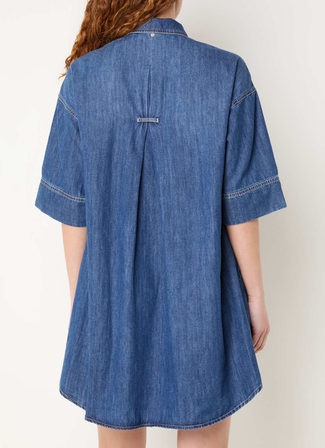 River Woods Mini A-lijn blousejurk van denim - achterkant 3 indigo