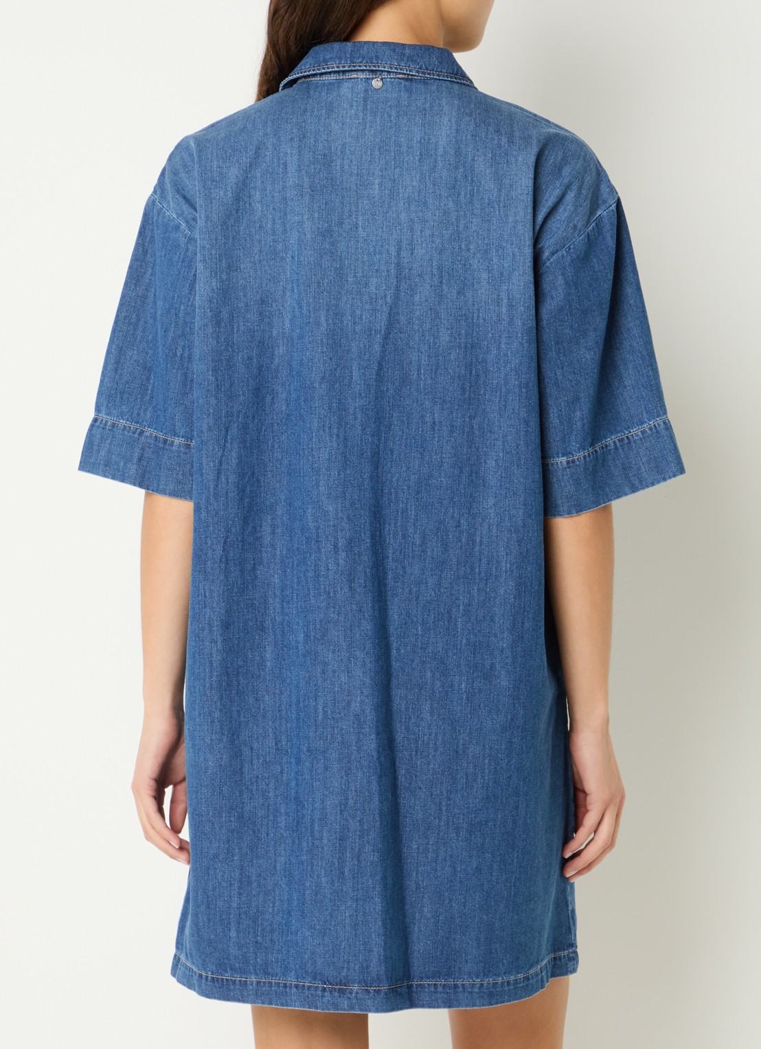 River Woods Mini denim jurk met steekzakken - achterkant 2 indigo