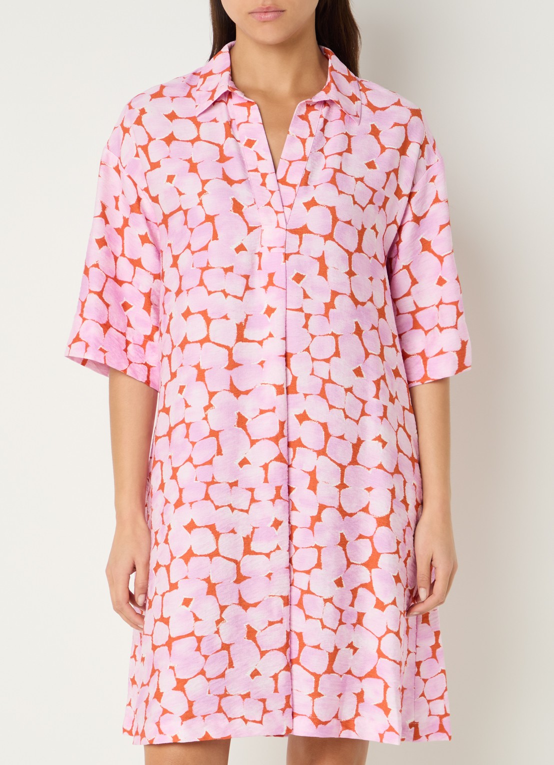 River Woods Mini jurk met print en steekzakken - detail 4 roze