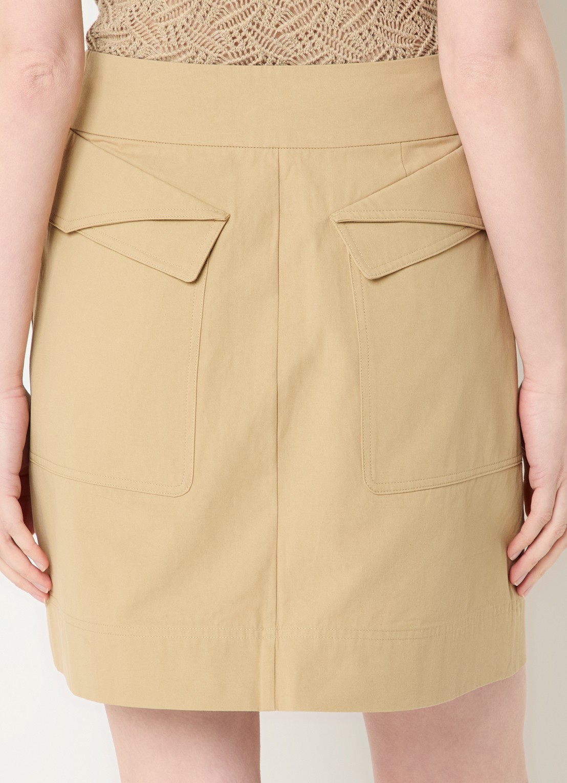 River Woods Minirok met ceintuur - achterkant 4 khaki