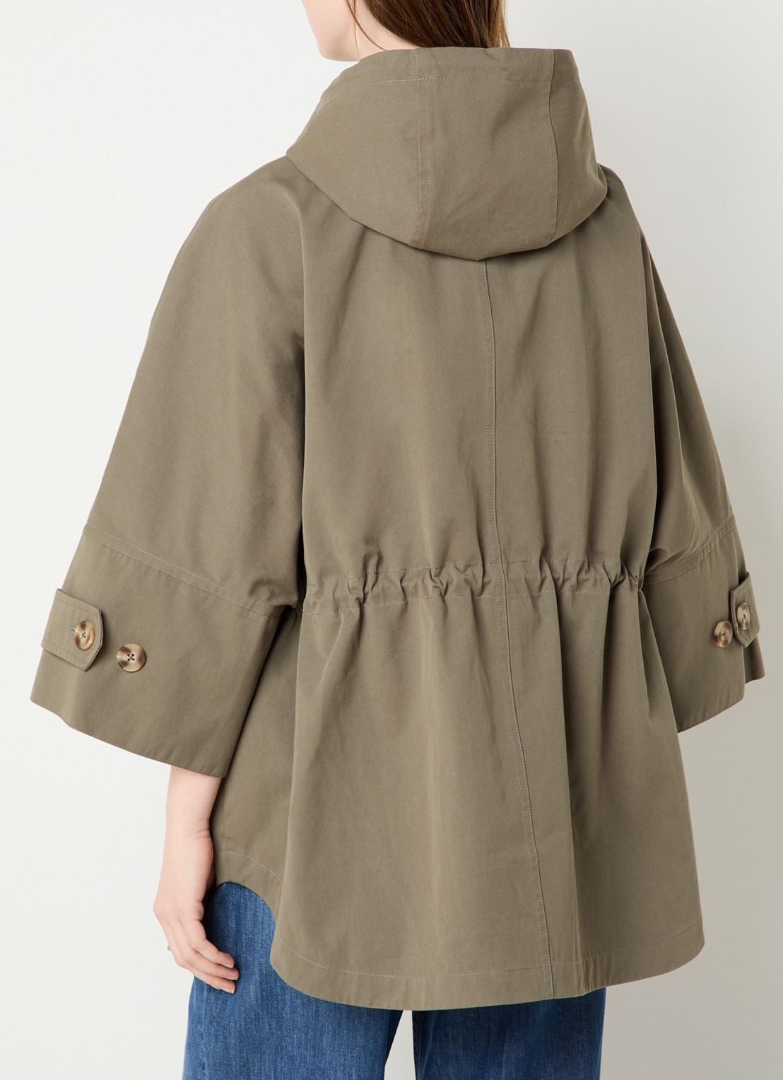 River Woods Oversized parka met capuchon - achterkant mosgroen