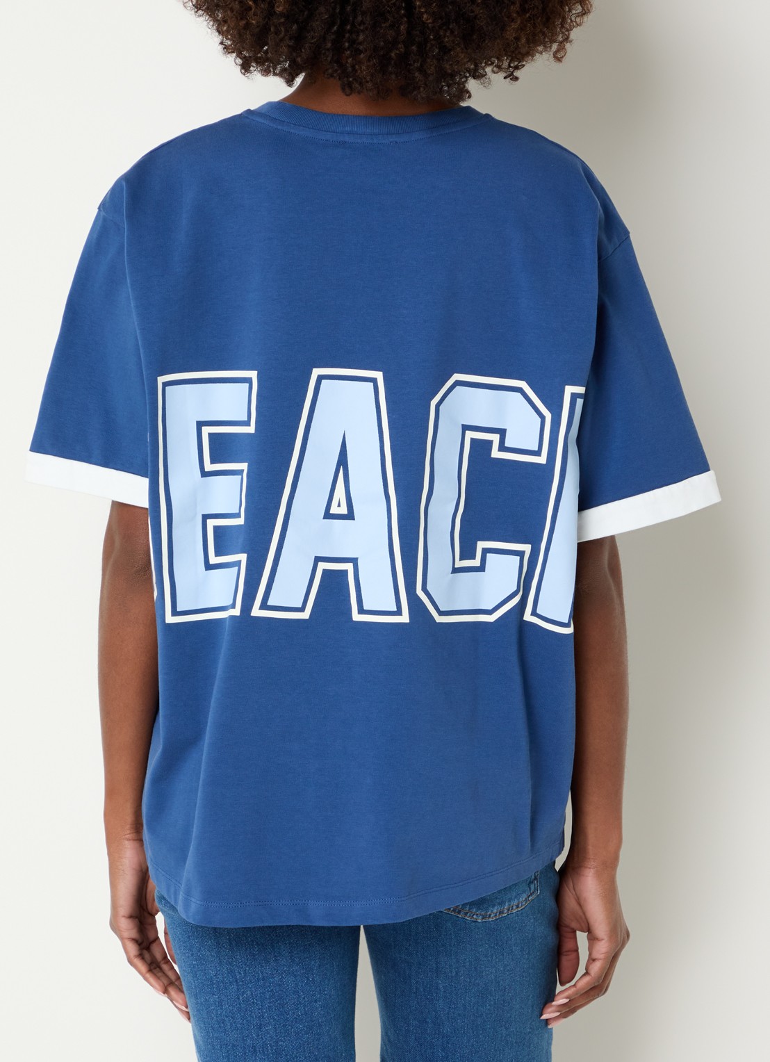 River Woods Oversized T-shirt met front- en backprint - achterkant indigo