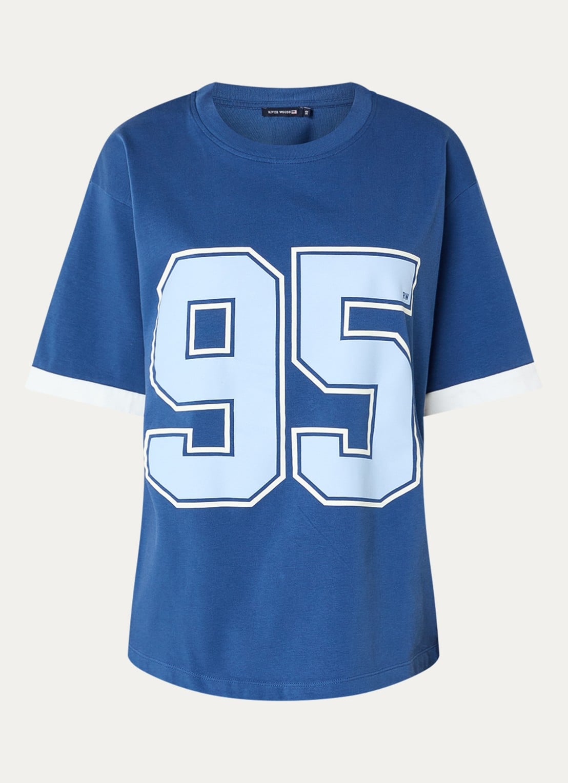 River Woods Oversized T-shirt met front- en backprint - voorkant 3 indigo