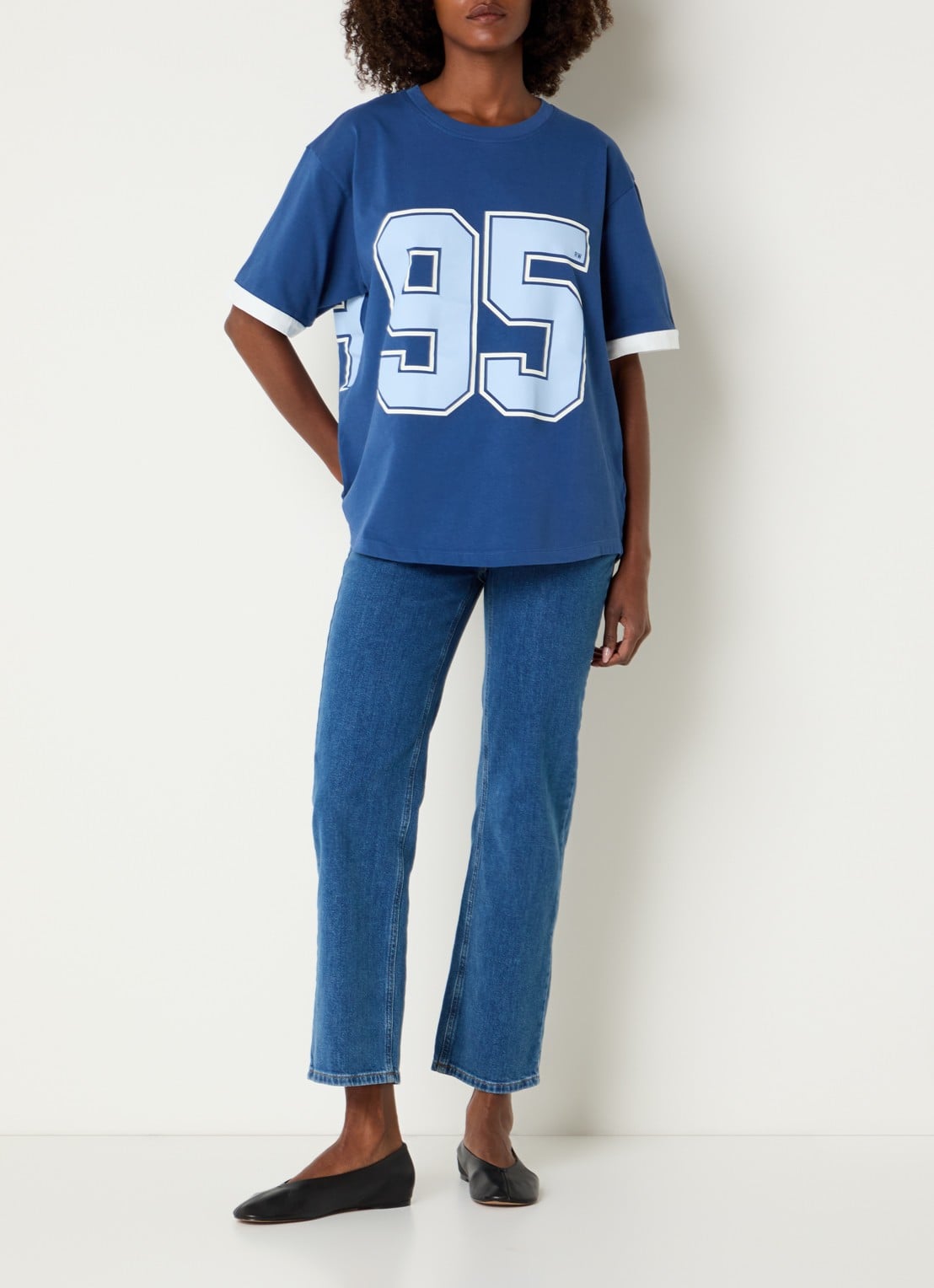 River Woods Oversized T-shirt met front- en backprint - voorkant 4 indigo