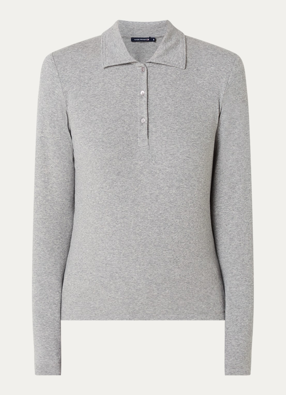 River Woods Polo met stretch - voorkant 3 lichtgrijs