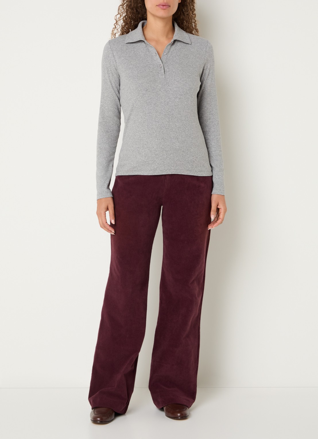 River Woods Polo met stretch - voorkant 4 lichtgrijs