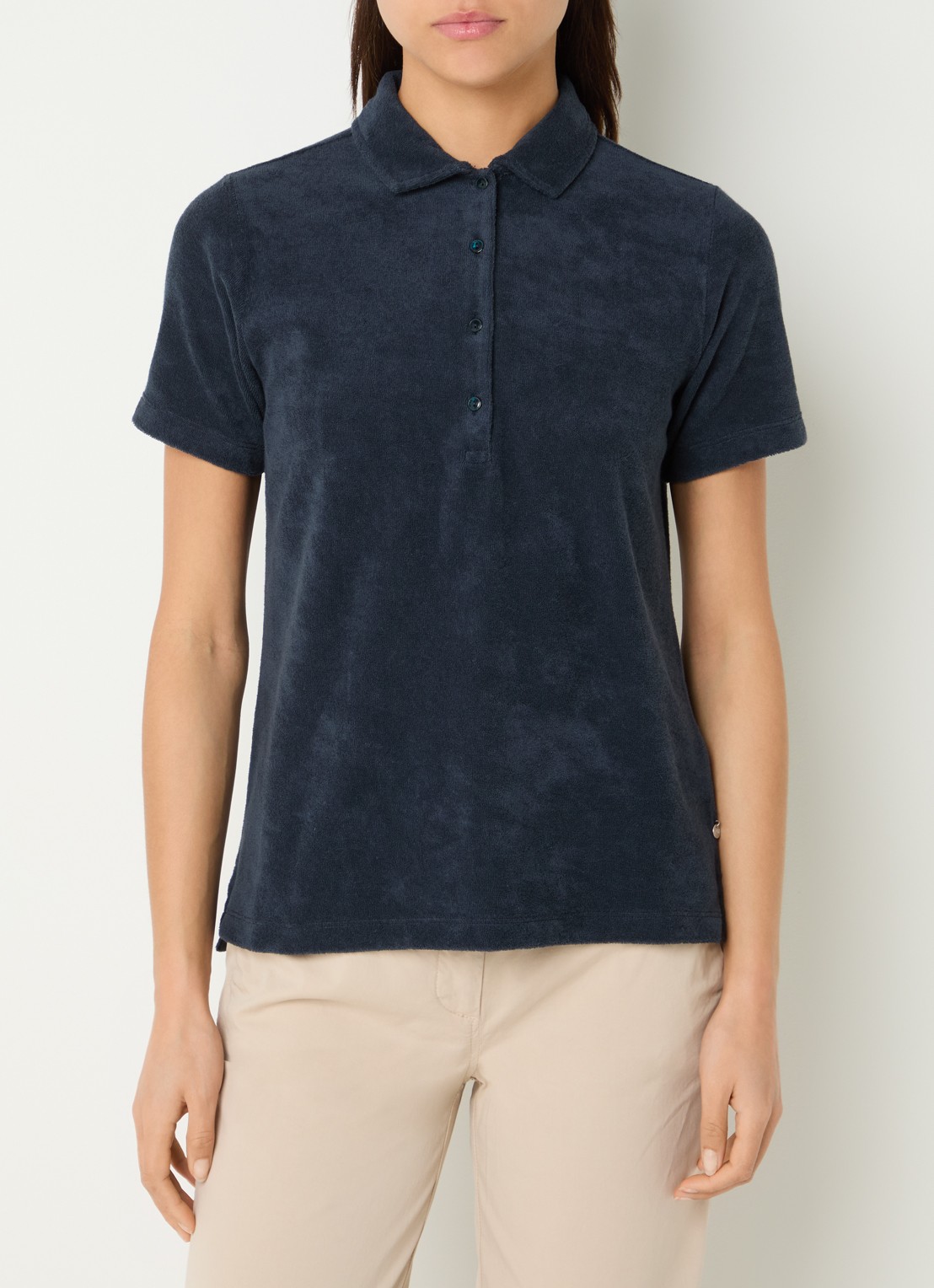 River Woods Polo van fleece  - detail donkerblauw