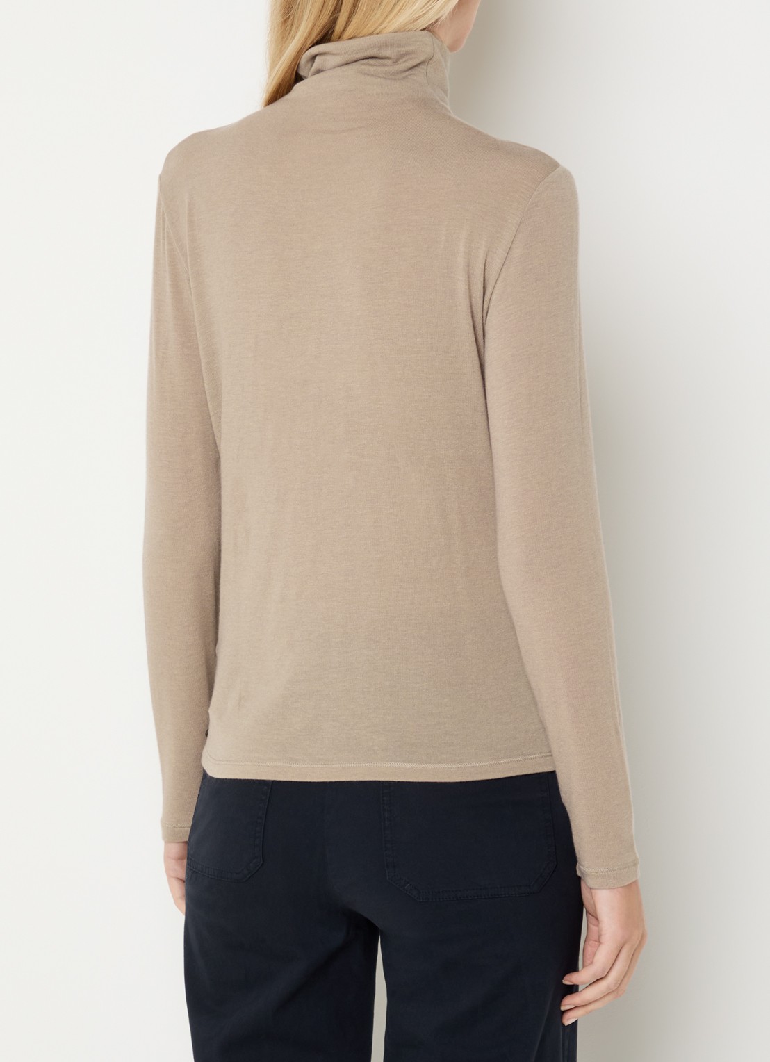 River Woods Pullover in wolblend met col - achterkant 4 beige