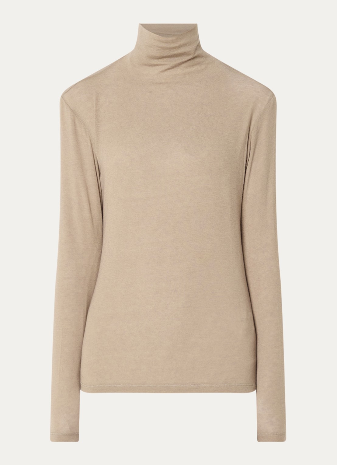 River Woods Pullover in wolblend met col - voorkant 2 beige