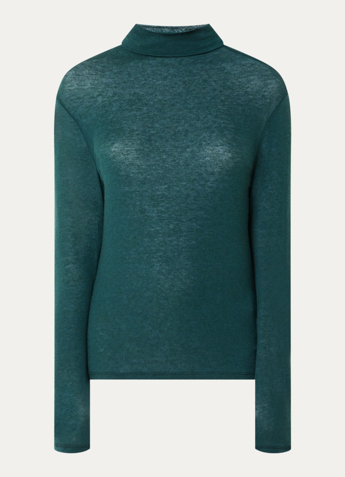 River Woods Pullover in wolblend met col - voorkant 2 donkergroen